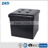 Foldable Storage Ottoman With Buttons thumbnail-1