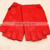 Girls/ladies Dress Sex Red Color Leather Gloves With Fingerless thumbnail-1