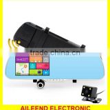 Car Dvr Mirror Rear-View Camera With 5 Inch IPS Mirror Android GPS 1080P Dual Camera Car Video Recorder