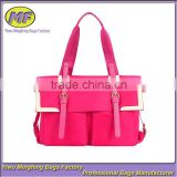 2015 New Cute Pink Tote and Shoulders Nylon and PU Woman Business Bag or Briefcase