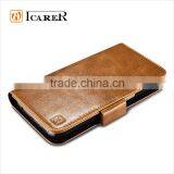 ICARER Genuine Leather Wallet Case for Samsung Galaxy S7 With Card Slots and Stand Function thumbnail-2