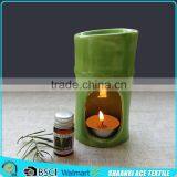 Unique Design Green Color Bamboo Shape Ceramic Fragrance Oil Burner Set thumbnail-1