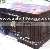 Victorian Style With Leather - Solid Wood Furniture - Office Partner Desk in Office Furniture