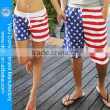 Hot sexy women and men couple beach shorts quick dry mens polyester sports shorts US flag beachwear