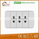 PC Material White Color 3 Gang 1 Way Electric Wall Power Switch thumbnail-4