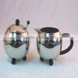 Stainless Steel Roud Mirror Finish Sugar and Milk Pot thumbnail-1