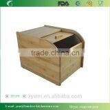 Elegant Square Style Natural Bamboo Bread Box thumbnail-5