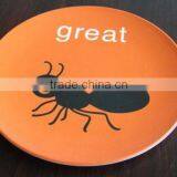 9" Two Tone Orange Melamine Round Serving Side Plate / Tray thumbnail-6