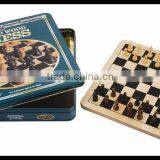 Wooden Chess Set in Tin Box