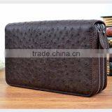 Custom Logo Luxury Genuine Leather Ostrich Mens Clutch Wallet, Men's Hand Wallet