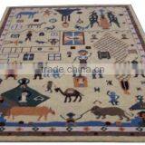 Tribal Design Hand Tufted Cut Pile Wool Rugs, Latex Backed With Cloth thumbnail-4