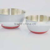 8pcs Modern Kitchen Design Stainless Steel Cookware Set With Red Silicon Handle / Kitchen Accessories/grey Salad Bowls With Red thumbnail-4