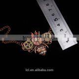 2015 Yiwu Fashion Jewelry Hot Sale Steampunk Bee Gear Pendant With Crystal Statement Necklace Red Copper thumbnail-5