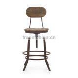 Industrial Rustic Wood Metal Counter Chair thumbnail-3