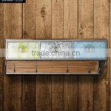 3 Drawers Country Style Wall Mounted Key Cabinet With Hooks thumbnail-1