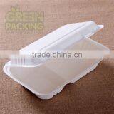 9x6 Inch Biodegradable Sugarcane 1000ml 2-div Food Container With Lid thumbnail-2