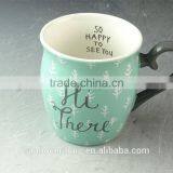 Ceramic Enamel Mug /coffee Mug Shapes 350 ml / 12 Oz Stoneware Print Mugs With Glazed Handle thumbnail-5