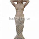 Handcarved Antique Imitation Statues,antique Wood Mermaid Sculpture thumbnail-1