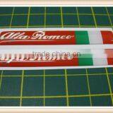2 Domed Stickers With an Italian Flag Red/Silver 80mm x 12mm thumbnail-2