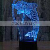 USB charging 3D illusion dolphin shape magic night light