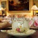 New Porcelain Ivory Color Rose Tea Cup and Saucer Set for Tea Coffee thumbnail-3