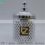 Silver Decorative Glass Candy Jars