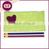 Novelty Flat Glitter Pencil Bag, With Heart Glitter Pencil Bag, Shinning Pencil Bag thumbnail-1