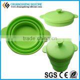 Green Silicone Foldable Pet Bowl thumbnail-4