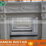 High Quality Curved White Marble Fireplace Surround Mantel RST-FP-K032 thumbnail-1