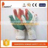 DDSAFETY 2017 Industrial Working Gloves Cotton With Red And Green Rubber Glove thumbnail-1