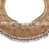 Multilayer Out Chain With Rhinestone Gems Pendant Chunky Choker Necklace thumbnail-3
