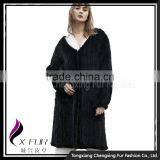 CX-G-A-49A Ladies Hand Knitted Mink Fur 2017 New Coat thumbnail-6