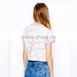 Dongguan Hot Sale Fashion Ladies Short Sleeves Print 100%cotton Sports T-shirt thumbnail-3