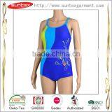 Good Elastane OEM ODM Contrasting Panel Color High Quality Woman One Piece Big Flower Print BIKINI Sedex Factory thumbnail-1