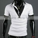 Mens Fitted Short Sleeve V-neck T-shirts TB01 thumbnail-1
