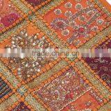 Orange Kundan Decorative Pillow Big Floor Indian Decorative Bedding Pillow 24in thumbnail-3