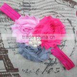 Sparkle Rhinestone Pearl Flowers Girl Baby Hairbands Hot Selling, Wholesale Handmade Infant Newborn Hairband thumbnail-3