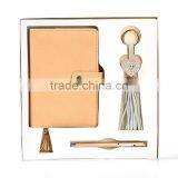 High Quality pu Cover Planner With Metal Buckle Custom Loose Leaf Binding Notebook With Tassels Gold Foil Logo thumbnail-6