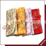 Pink Chinese Style Silk Brocade Jewelry Roll ,jewelry Pouch JR004 thumbnail-3