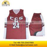 2016 Popular Style Sublimate Basketball Jerseys 100%polyester Basketball Wear Basketball Sets White/black/red Color thumbnail-2