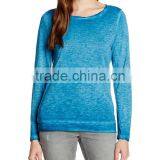 Women's Long Sleeve 100% Cotton Acid Wash Vintage t Shirt thumbnail-1