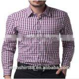 2016 New Wholesale Cutaway Collar Gingham Long Sleeve Custom Men's Formal Dress Shirt thumbnail-3