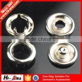 Hi-ana Button2 ISO 9001 Factory Ningbo Four Part Prongs Snap Button