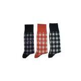 Men Fashion Grid Cotton Socks Customed Jacquard Sock thumbnail-2