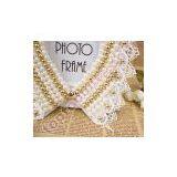 Imitation Pearl False Collar Beaded Garment Necklace With Lace thumbnail-3