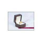 Non, or Glossy / Matt Lamination Chocolate Wooden Jewellery Boxes for Wedding Diamond Ring thumbnail-1