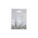 Recycling LDPE Die Cut Plastic Bag Handle Bag for Supermarket , Carving Printing thumbnail-1
