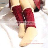 Popular Europe Twist Knitted Warm Wool Boot Socks thumbnail-2