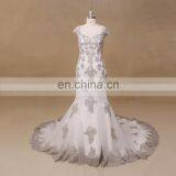 2016 long train fish style wedding dress