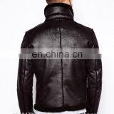 Leather Look Jacket With Faux Shearling thumbnail-2